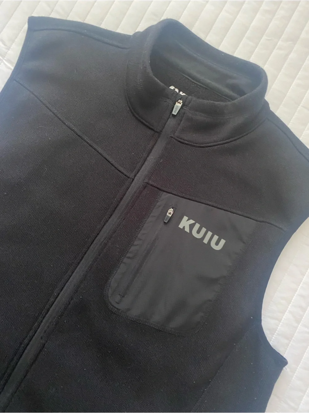 Kuiu Men's Black Base Layer High Loft Sweater Fleece Vest - Zip Front